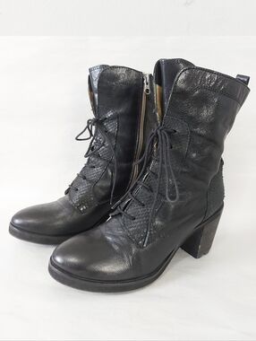 Felmini Women Boho Roper Western Coastal Cowgirl Lace-up Midcalf Boots 40 EU